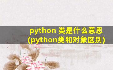 python 类是什么意思(python类和对象区别)